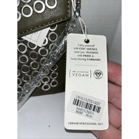 Urban Expressions NWT 14515 Olive Ozzy Handbag Purse Chain Handle Crossb… - Picture 2 of 13